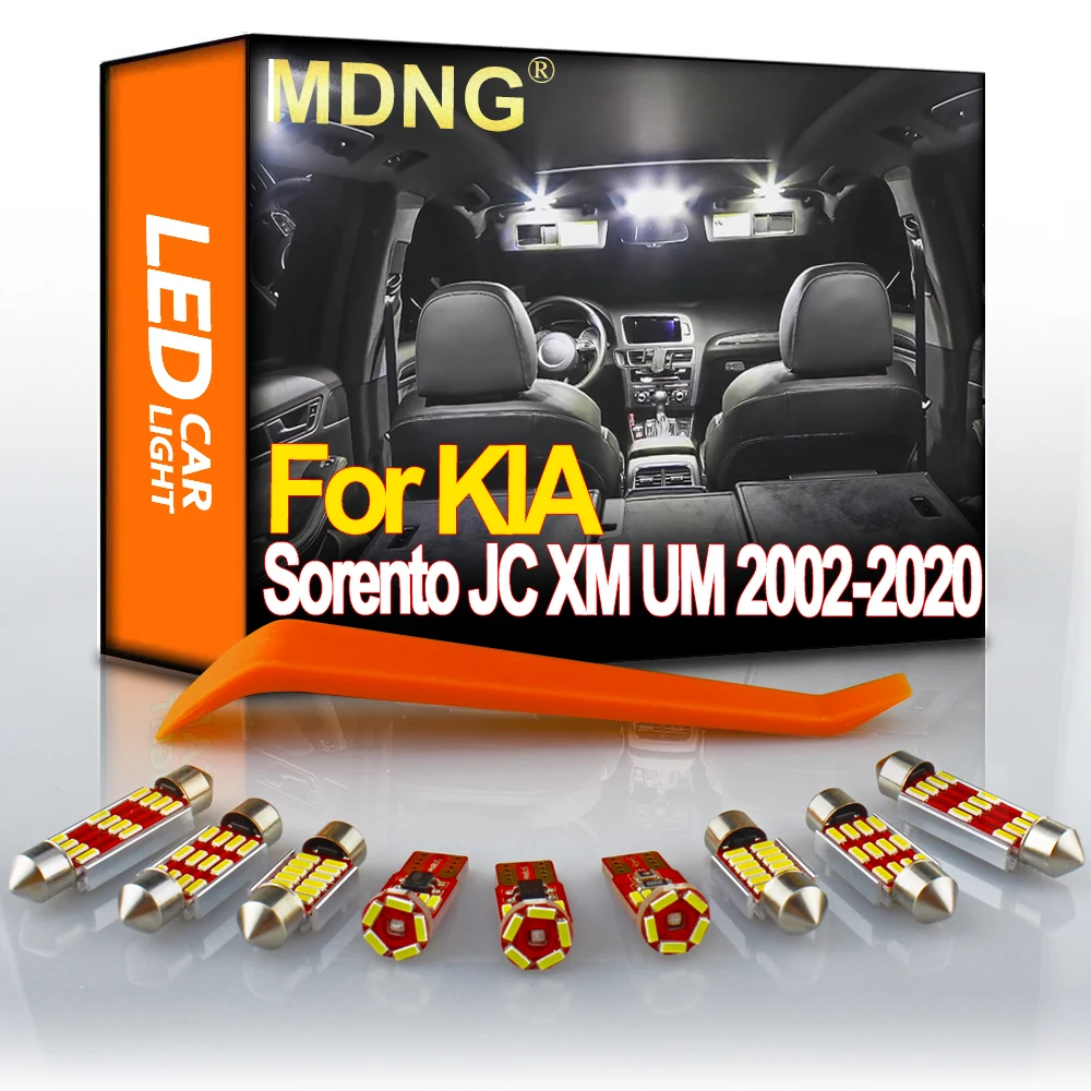 MDNG Canbus Auto LED Interior Map Dome Trunk License Plate Light Kit For KIA Sorento JC XM UM 2002-2020 Car Lighting Accessories