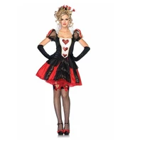 new high quality sexy queen of hearts costume halloween for women casino mogul cosplay game uniforms carnival party costumes