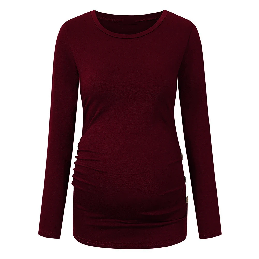 Женская туника для беременных топы одежда мамы Мягкая Повседневная Футболка с