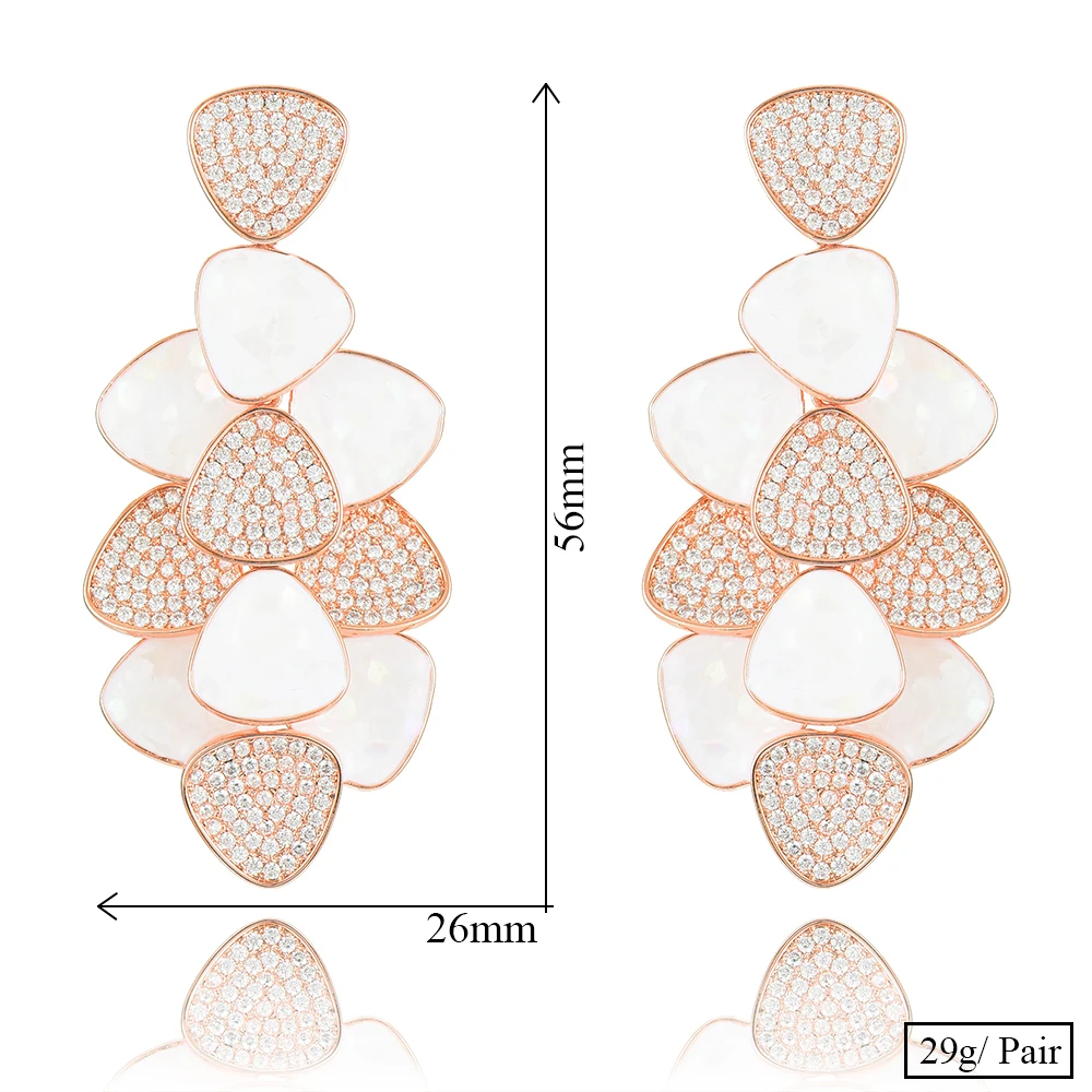GODKI Jimbora Luxury Opal Leaf Pendant Drop Earrings for Bridal Wedding Party Show Women Girl Daily Fashion Jewelry | Украшения и