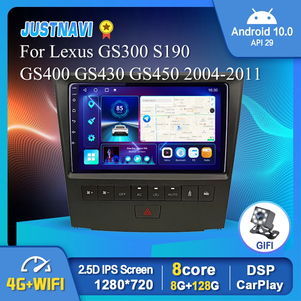 

8+128G Android 10.0 Car Radio Player For Lexus GS300 S190 GS350 GS400 GS430 GS450h GS460 GS 300 3 350 400 2004 - 2011 Octa Core