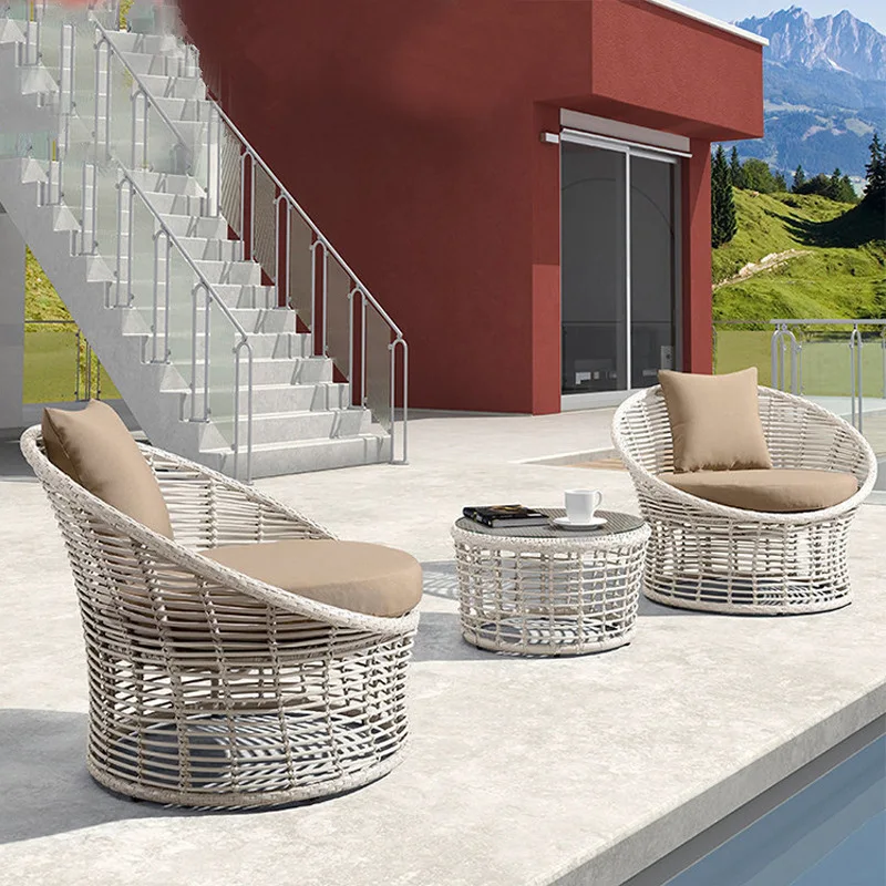 

Уличный диван из искусственного ротанга, диван для отдыха из грубого ротанга, чайный столик, комбинированная мебель на открытом воздухе для...