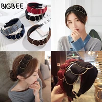korean fine vintage metal ring headband hair band for women headdress hair card fashion hair accessories headbands bandana gift