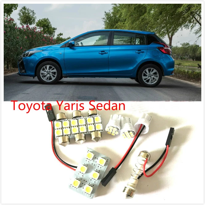 6 шт. Белый светодиодный комплект для интерьера посылка Toyota Yaris Sedan Avanza 4Runner Celica