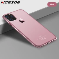 for iphone 13 pro max 12 11 pro xs max xr xs x 8 7 6 plus se 2020 plain diamond bumper soft tpu case shockproof clear back cover