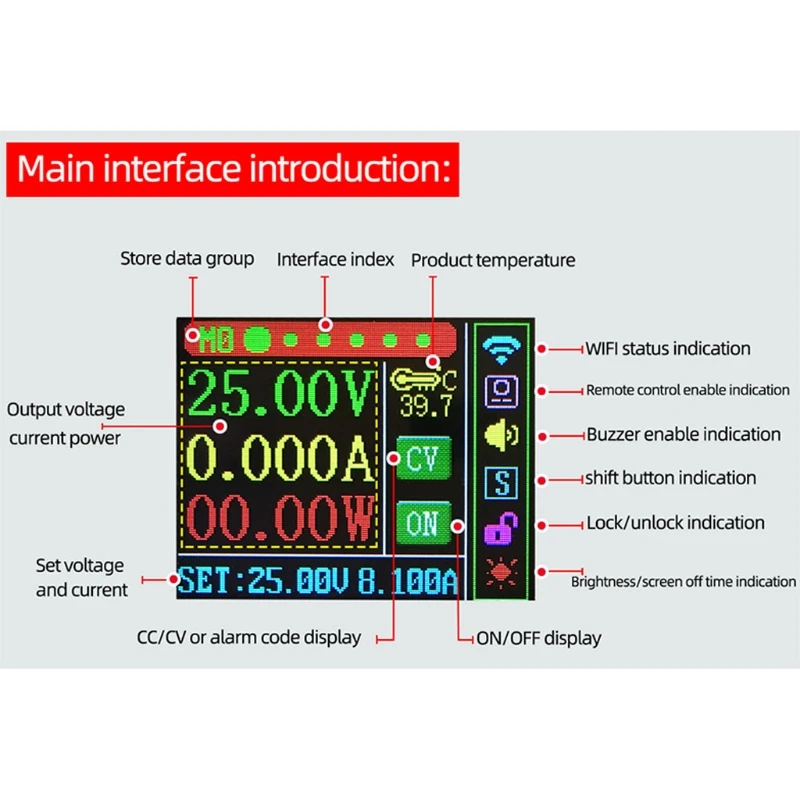 

50V8A400W LCD Constant Voltage Current Indicator Adjustable Down-Buck Power Voltage Regulator Modulestep