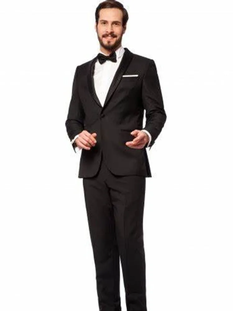 

Custom Made Suit Wedding Tuxedo Black Groom Wear 2021 Shawl Collar (Jacket+Pant)