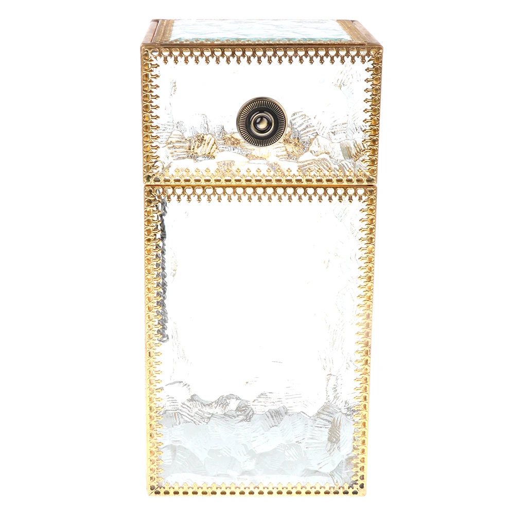 

Vintage Wedding Gift Box Glass Jewelry Box Cosmetics Organizer Home Decoration