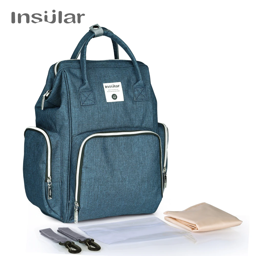 10056B Turquoise Insular Мумия Материнство подгузник рюкзак большой емкости сумка для подгузников путешествия рюкзак для кормления сумка для ухода за ребенком женские модные сумки - Color: 10056B Turquoise