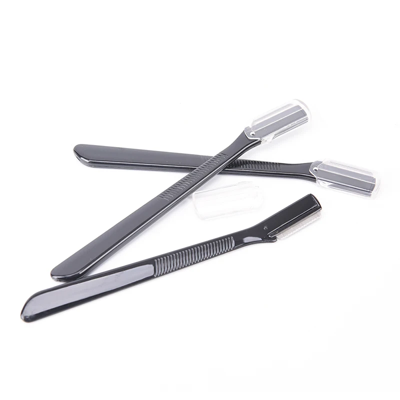 3PCS/Set Black Mini Eyebrow Trimmer Safe Shaving Razors Small Size Blade Women Face Care Hair Removal Tool Makeup Shaver Knife | Красота и