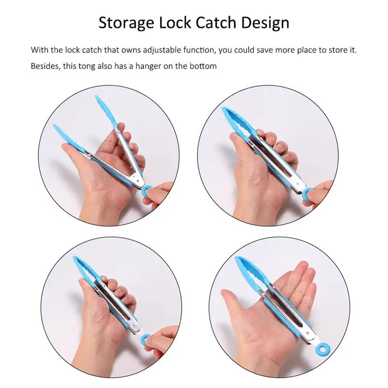 Силиконовые кухонные щипцы из нержавеющей стали зажим для барбекю столовые