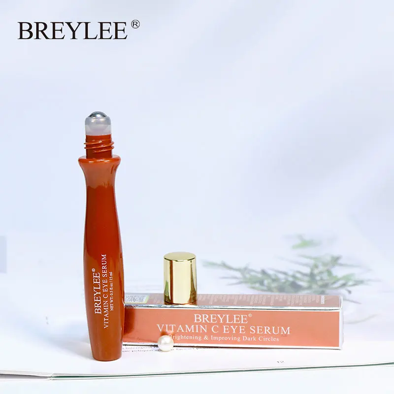 

BREYLEE Vitamin C Eye Serum Remove Dark Circles Reduce Fine Lines Anti Aging Whitening Moisturizing Eye Massage Roller Eye Care