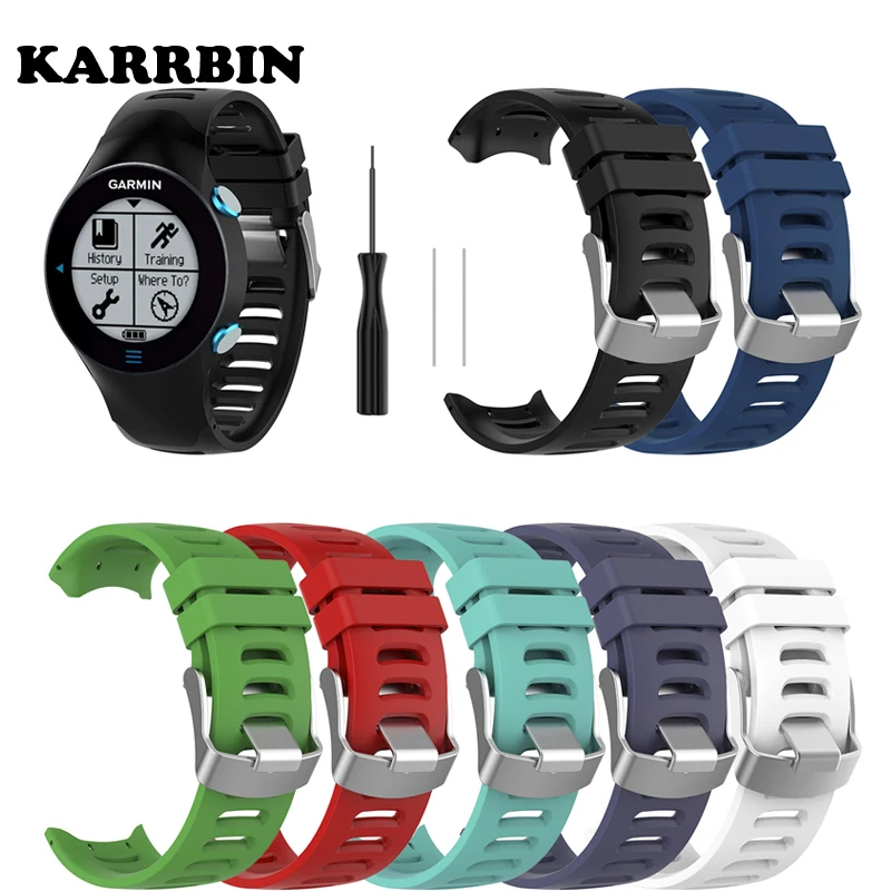 

KARRBIN Модный Цветной силиконовый сменный ремешок для наручных часов для смарт-часов Garmin Forerunner 610 с инструментами
