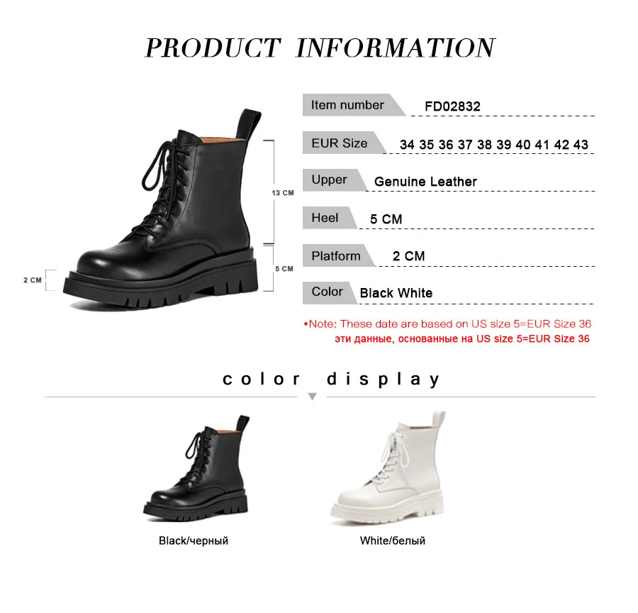 

Size 34-43 2021 INS Woman Real Leather Ankle Boots Fashion Shoes Woman Short Winter Warm Boots Platform Heel Footwear