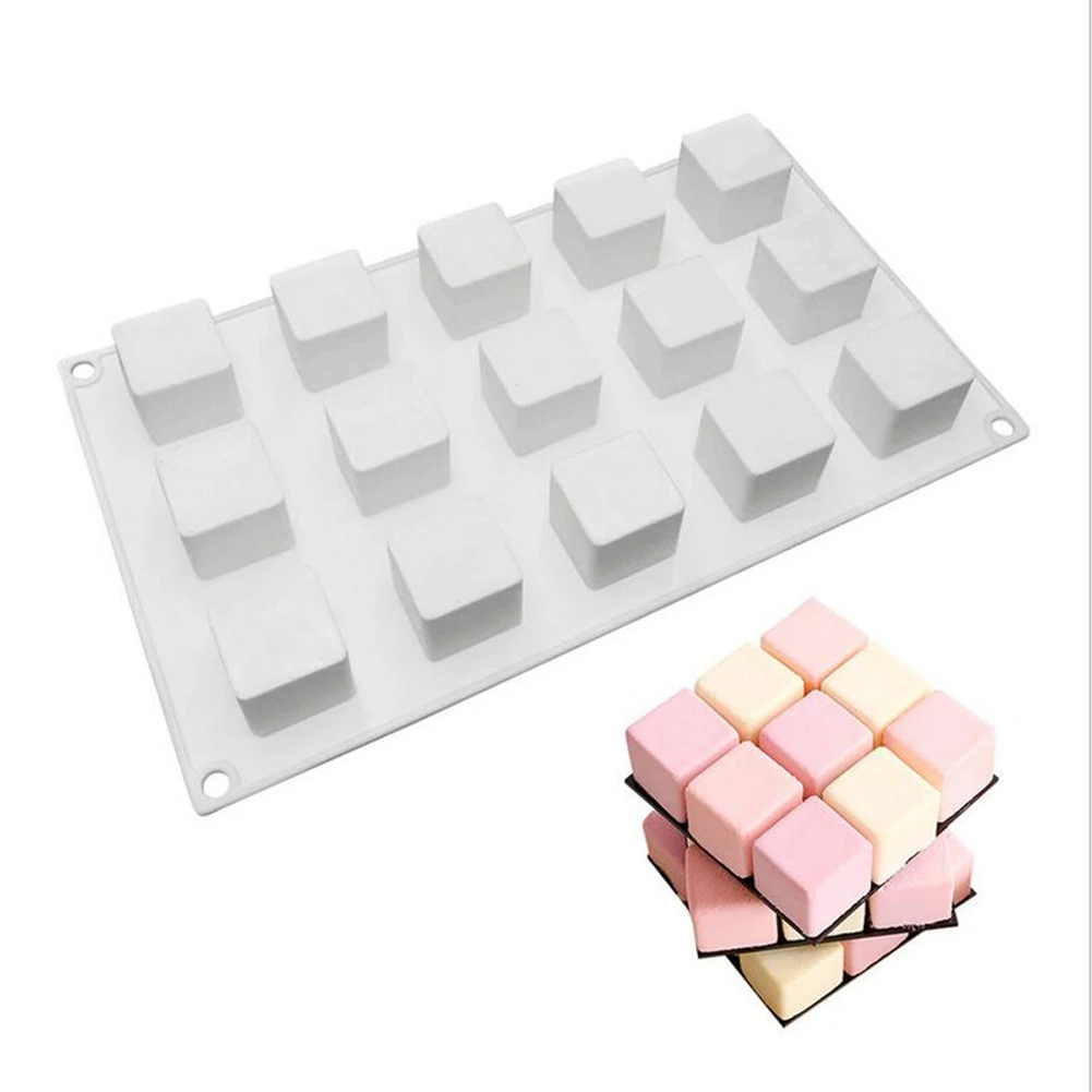

15 Even Silicone Cake Mold Kitchen Baking Food Grade Chocolate Mold Square Non-stick Baking 3D Cake Mold Supplies