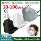 Доставка за 10 дней! 100 шт., многоразовые маски FFP2 для взрослых