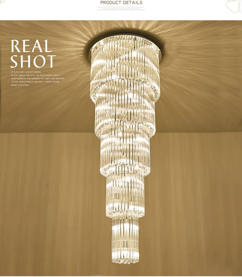 Хрустальная лампа для лестницы потолочный светильник гостиной с поверхностным