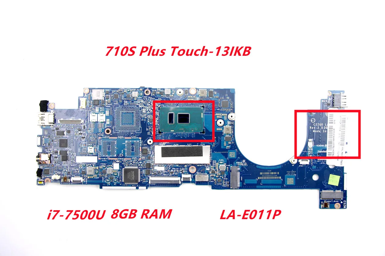 

For lenovo ideapad air13 710s-13ikb Laptop motherboard i7-7500U 8GB RAM LA-E011P 100% tested ok
