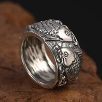 925 sterling silver men fine jewelry new arrival wide carp annual surplus for man gift