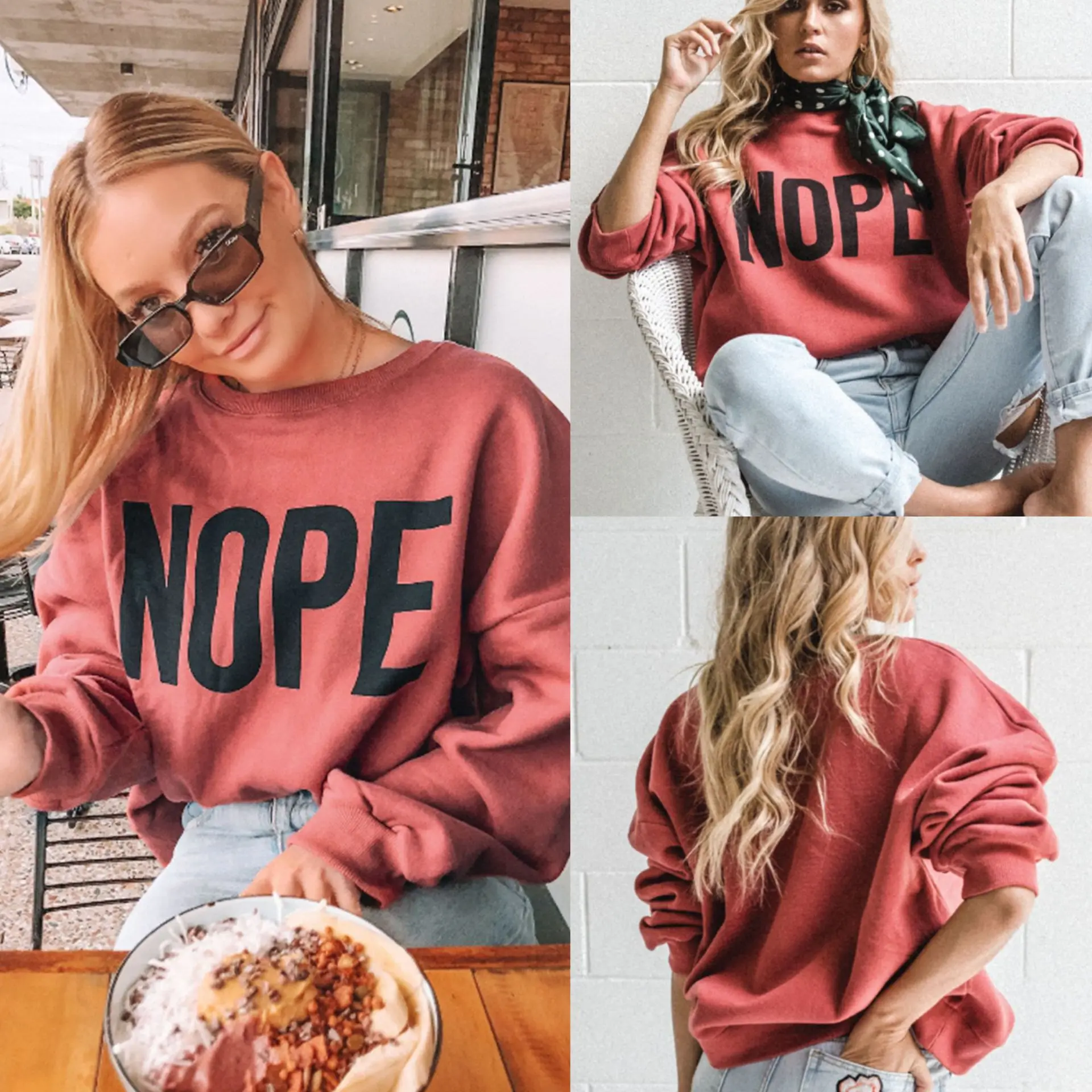 Casual Pink Long Sleeve Letter Print Red Tshirt Women Crop Top 2019 New Fashion Shirts Plus Size | Женская одежда