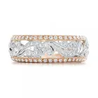 Модное двухцветное кольцо с полым цветком, роскошное обручальное кольцо с кристаллами циркония для женщин, аксессуары, обручальное кольцо, ювелирные изделия, подарок