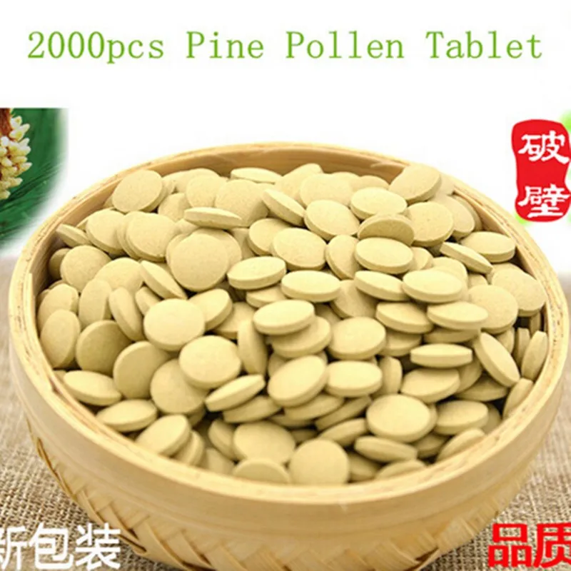 

2000PCS Organic Pine Pollen Powder Tablet 99 Percent Broken Cell Wall