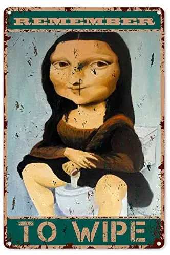 

Funny Bathroom Quote Metal Tin Sign Wall Decor - Vintage Remember to Wipe Tin Sign for Office/Home/Classroom Bathroom Decor