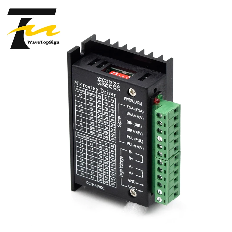 WaveTopSign 42/57/86 TB6600 древесины маршрутизатор машина шаговый двигатель драйвер 32 сегментов обновленная версия 4.0A 9-42VDC фрезерные наборы