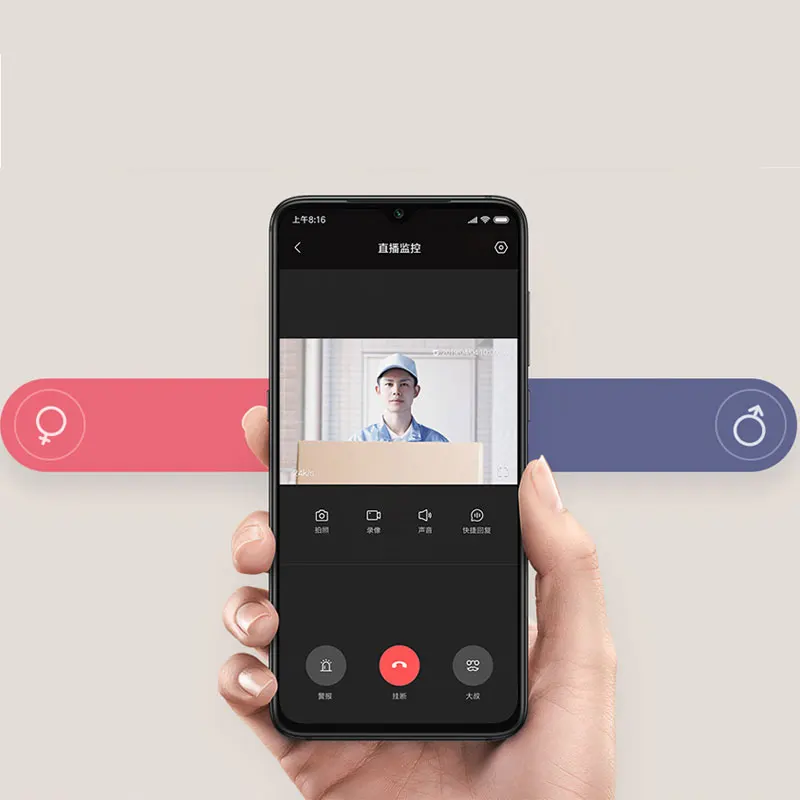 Xiaomi Mijia умный дверной звонок wifi камера AI распознавание лица двухстороннее изменение голоса домофон инфракрасное ночное видение Облачное хранилище