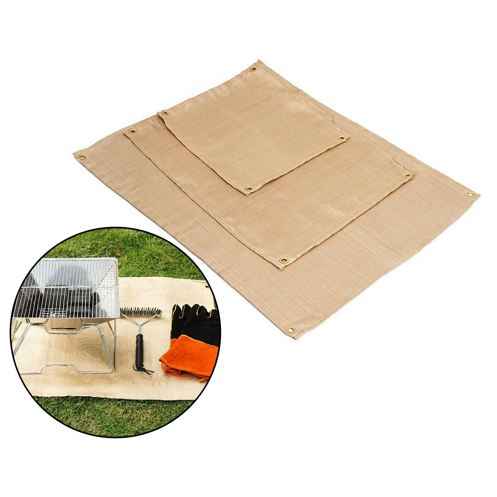 

Home BBQ Mat Blanket Pad Floor Fireproof Rug Outdoor Cushion Supplies