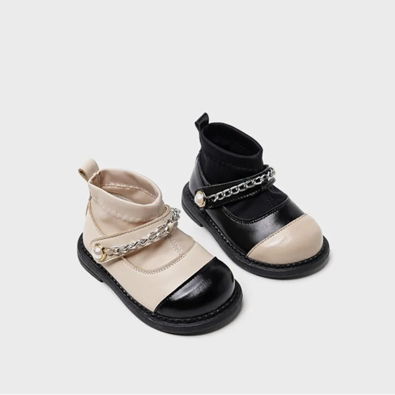 

Spring Autumn New Baby Girls Leather Boots Fashion Patchwork Princess Martin Boots Toddler Shoes First Walkers Baby Shoes