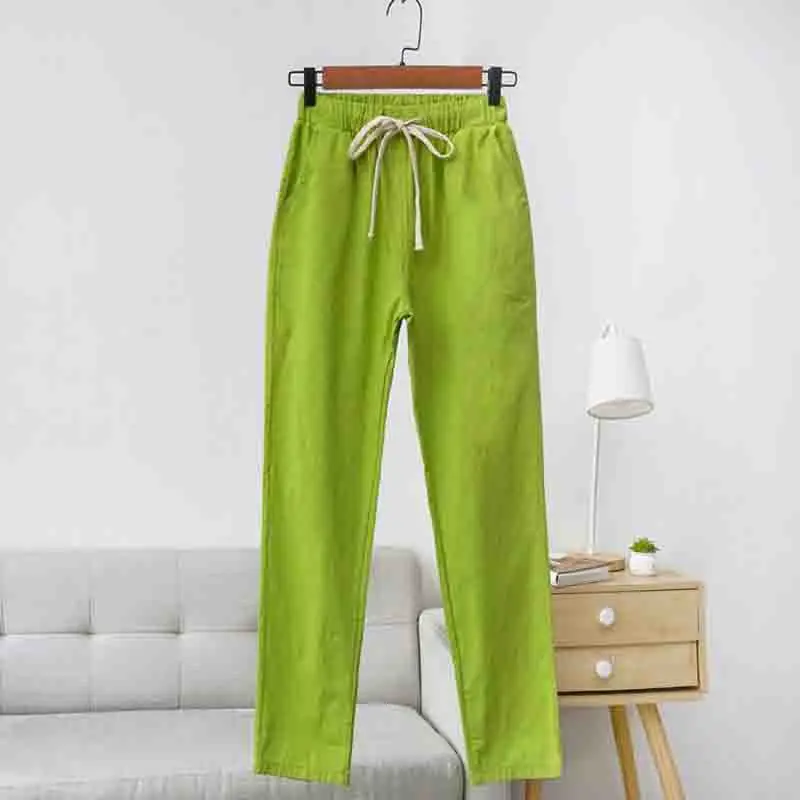 Брюки женские свободные однотонные повседневные султанки с эластичным