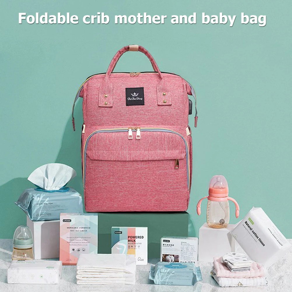 

Модный женский рюкзак из ткани «Оксфорд» на плечо для подгузников, сумка для мам, повседневный вместительный рюкзак для кровати на молнии, у...