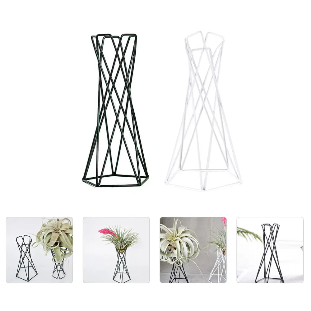 

2Pcs Air Plant Holder Home Iron Art Plant Stand Creative Plant Display Rack