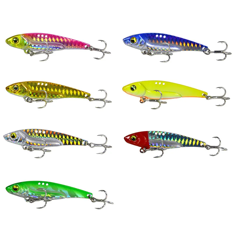 

1pcs/lot lure bait dragon teeth sequin iron plate metal VIB blood trough hook long shot sea fishing freshwater black bass