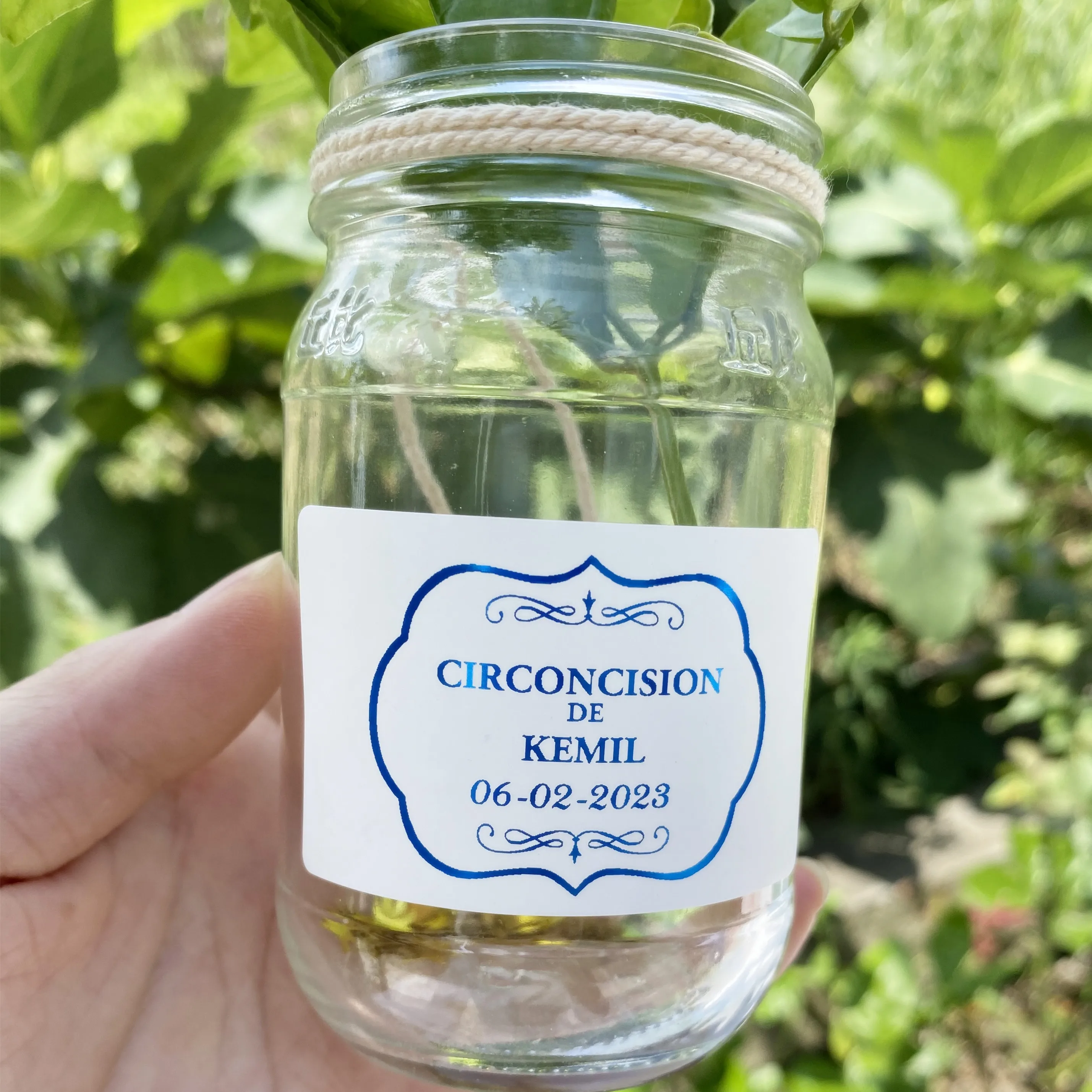 60 персонализированных наклеек для украшения вечеринки мальчика синий текст