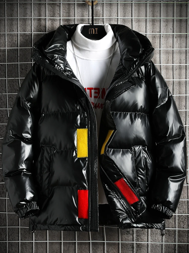Cotton-Padded Coat for Men Winter Cotton-Padded Jacket Trendy Cotton Clothing Coat Trendy Korean Style Fashion Brand Glossy