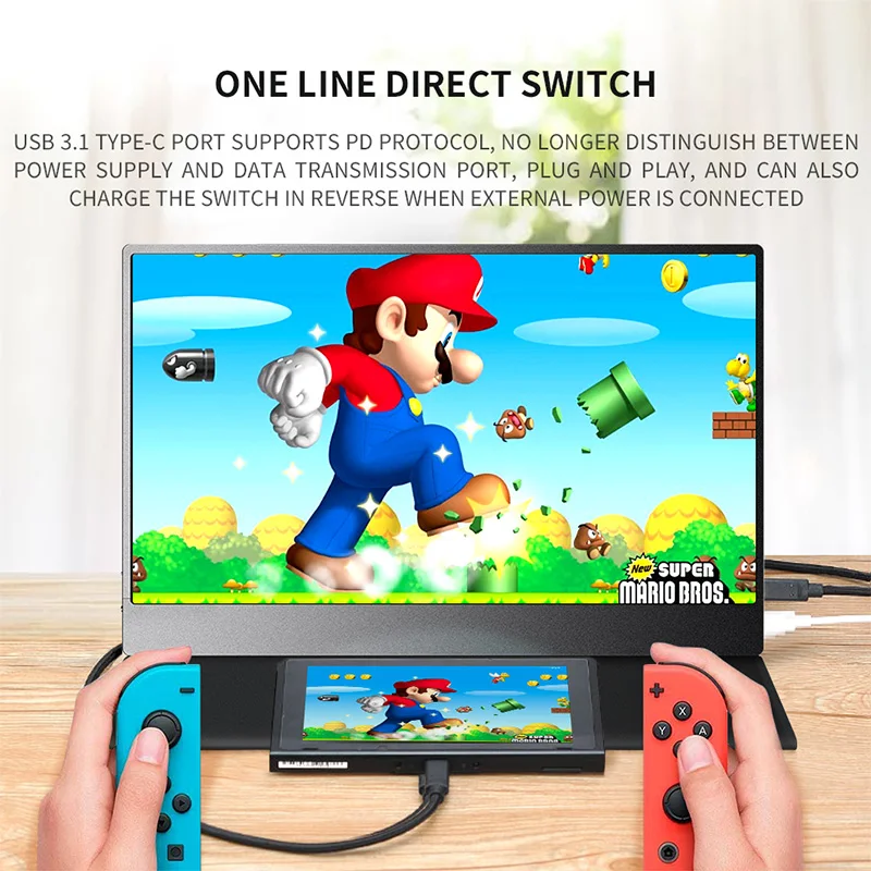 Игровой монитор 12 5 дюйма 4k USB C портативный для Switch Xbox Ps4 Mac Huawei телефона ноутбука