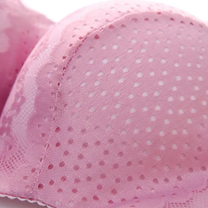 

Women / Large Size C Cup Push Up Bra Sexy Lace Mesh Floral Gather Bralette Wire Free Female Underwear Bras