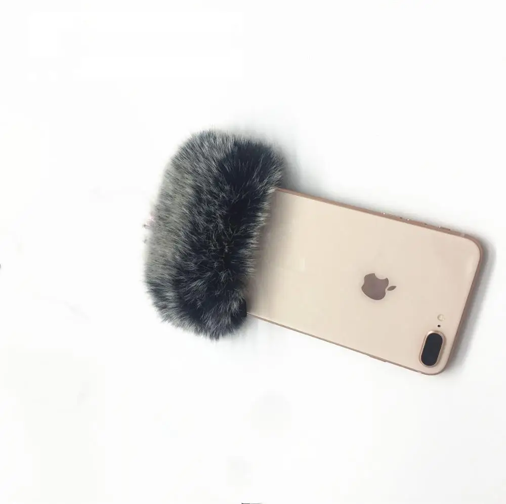 Outdoor Artificial Fur Wind phone mic  recording Microphone Cover Muff Windscreen For Iphone 7 8 X XE 11 12 For Xiaomi ForHuawei images - 6