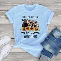 flc funny cow graphic t shirts for women clothing summer cows lover farmer gifts womens t shirts unisex harajuku tops tee 3xl