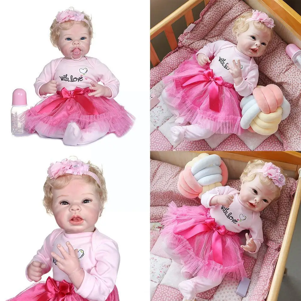 

Npk 55CM Lifelike Simulated Reality Girl Reborn Dolls Handmade 100% Dolls Reborn Collection Art Painting Baby Body Detailed P4T4