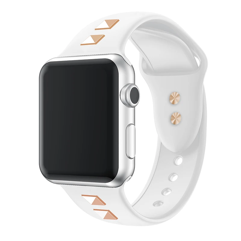 Мягкий силиконовый спортивный ремешок для Apple Watch 5 4 3 2 1 38 мм 42 мм ремешки резиновый ремешок для часов Iwatch series 4 5 40 мм 44 мм - Цвет ремешка: White