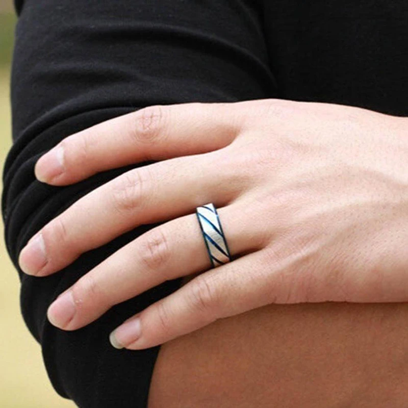 Модное кольцо из нержавеющей стали Внутренняя Дуга двойной скошенный край