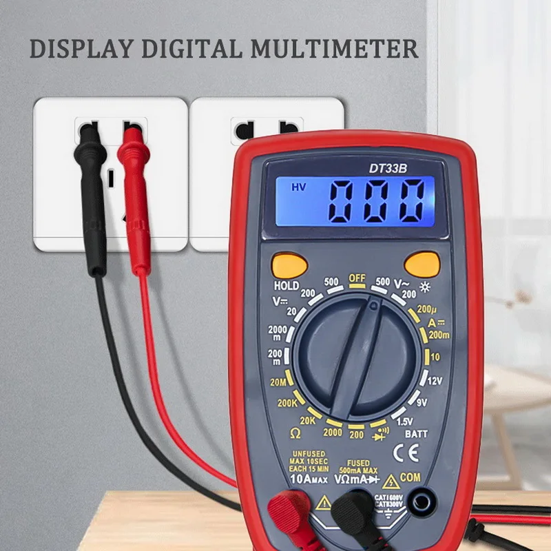 Цифровой мультиметр A9205B AC/DC с ЖК-дисплеем 200 в Вольтметр Амперметр Омметр тестер
