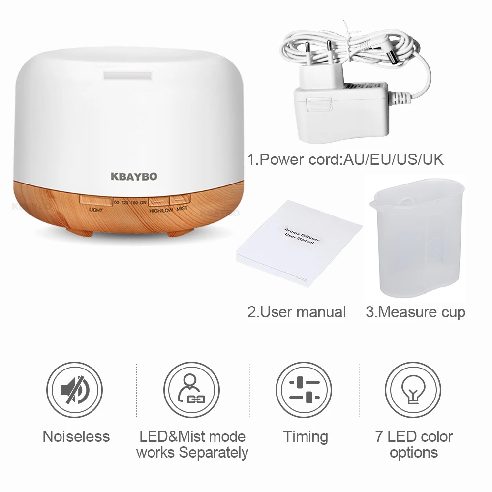 

Aroma essential oil diffuser humidifier 500ml air purifier mist humidifier aromatherapy diffuser