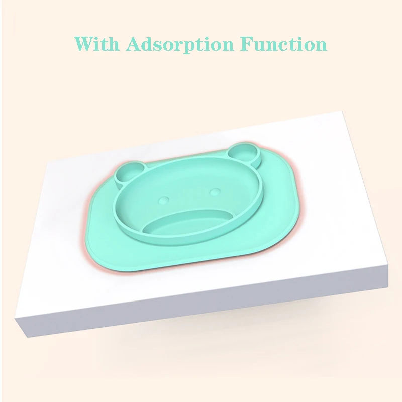 Childrens Cartoon tableware Baby Shatter-resistant Waterproof Dishes Feeding Silicone Plate Kids Dinnerware Tray As Gift