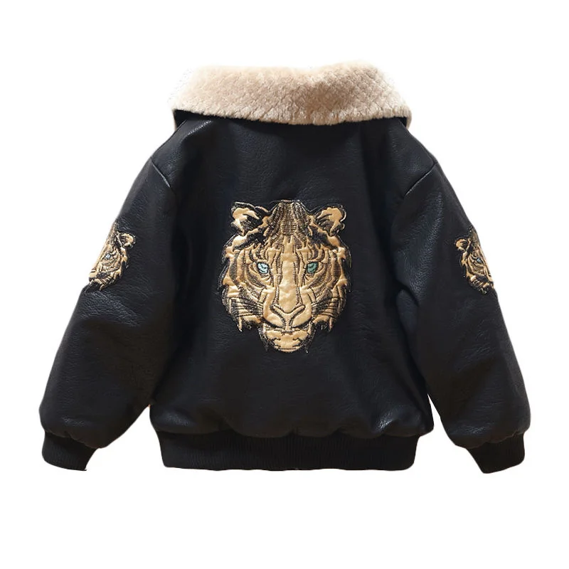 

2021 Baby Girl Boy Spring Autumn Winter PU Coat Kids Fashion Leather s Children Coats Overwear Clothes 7-12y
