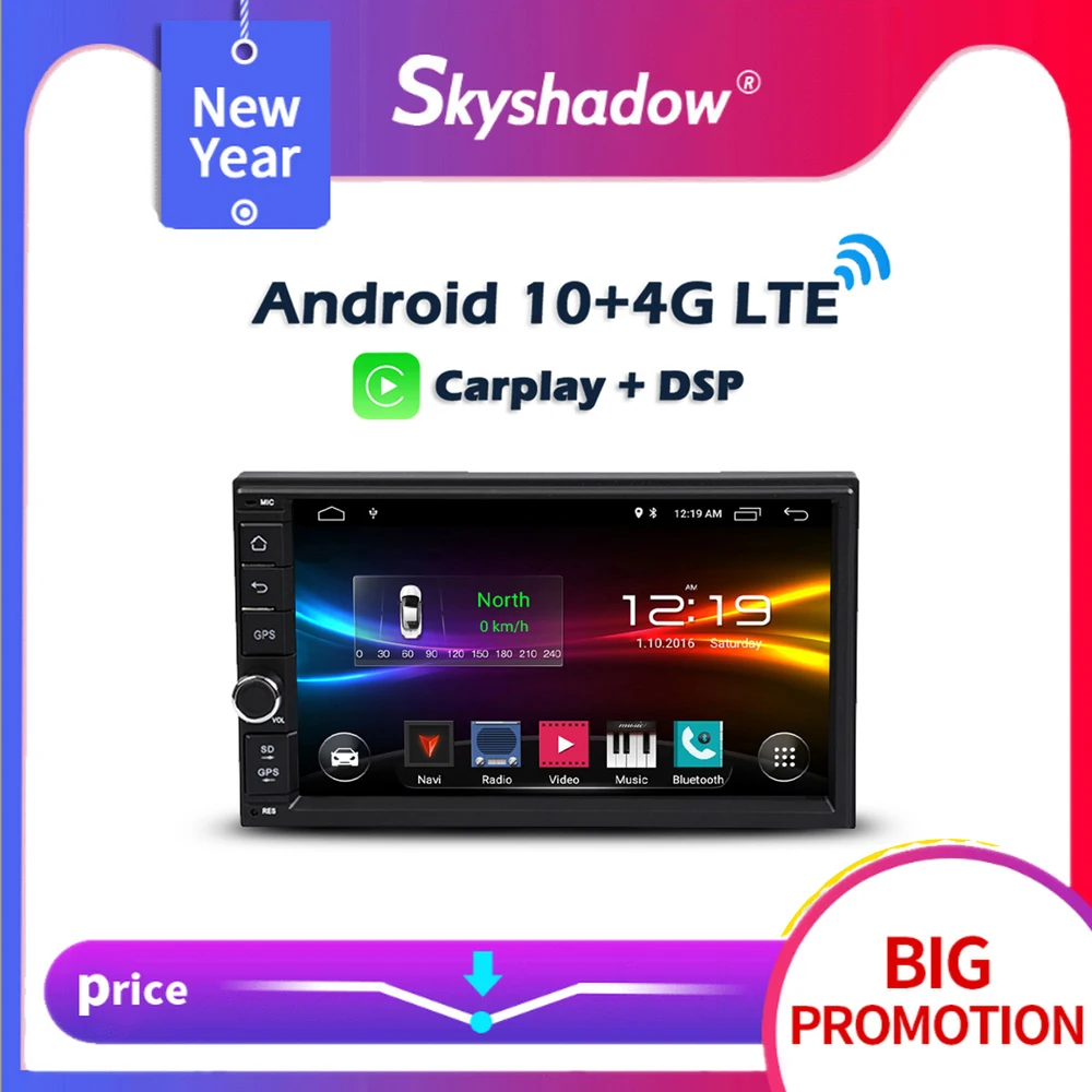 Carplay DSP IPS Android 10 0 2 ГБ + 32 Гб 64 LTE автомобильный dvd плеер GPS карта Авторадио WIFI Bluetooth RDS