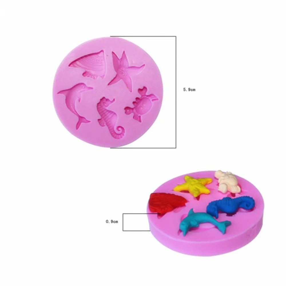 3D формы для торта в виде дельфина океанского мира силиконовая форма помады DIY